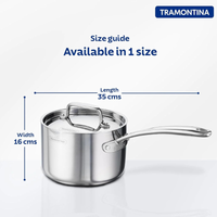 Tramontina India Fusao EX+ ceramic stainless steel cookware set with 3.7L wok and 2.1L saucepan, showcasing polished surfaces and handles.