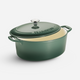 Bestow Enameled Cast Iron Oval Dutch Oven - 6.6L (Cactus Green)