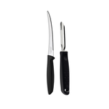 Kitchen Prep Essentials Set - Fruit + Tomato Knife + Peeler (Black)