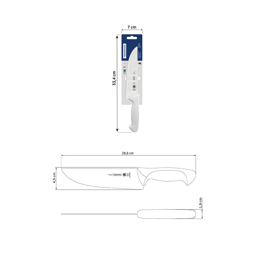 White Tramontina India 17 cm premium kitchen knife with sharp blade and ergonomic handle, ideal for precise slicing and chopping.