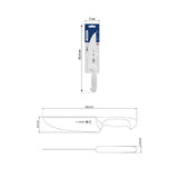 White Tramontina India 17 cm premium kitchen knife with sharp blade and ergonomic handle, ideal for precise slicing and chopping.