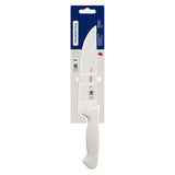 White 17 cm Tramontina India kitchen knife with sharp stainless steel blade and ergonomic handle for precise cutting.