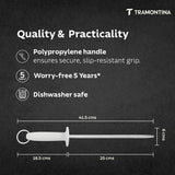 White Tramontina India professional sharpener, 20 cm/8in, with a sleek design for precise pencil sharpening.