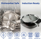 Aeion 24cm Stainless Steel Tri-Ply Fry Pan with SS Lid