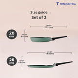 Aura 2 Piece Non-Stick Cookware Set Ceramic Reinforced Coating – (Sea Green)