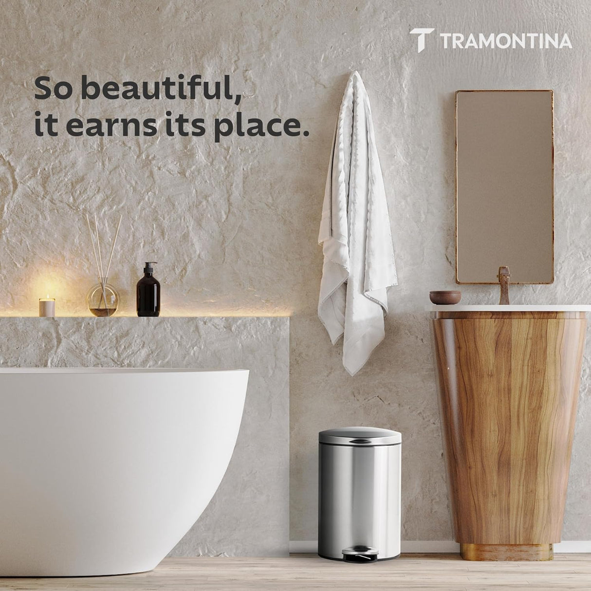 Trash Bin 12 Litre Stainless Steel Pedal Round