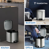 Trash Bin 8 Litre Stainless Steel Pedal Square