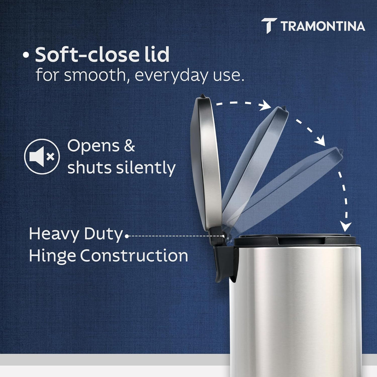 Trash Bin 9 Litre Stainless Steel Pedal Round