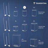 Trash Bin 5 Litre Stainless Steel Pedal Round