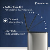 Trash Bin 8 Litre X 2 Stainless Steel Wide Rectangle