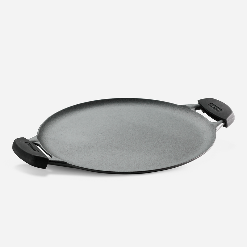 Titanex 30cm Pre-Seasoned Cast Iron Dual Handle Dosa Tawa with Heat Resistant Silicone Grip