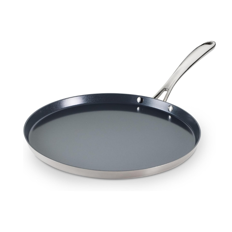 Fusao EX+ 28cm Ceramic Stainless Steel Tri-Ply Dosa Tawa - 4mm Thick