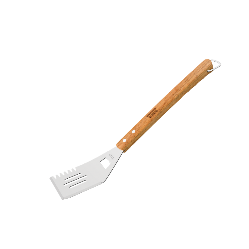 Multifunctional Barbecue Spatula with Stainless Steel Blade and Wooden Handle, 50 cm