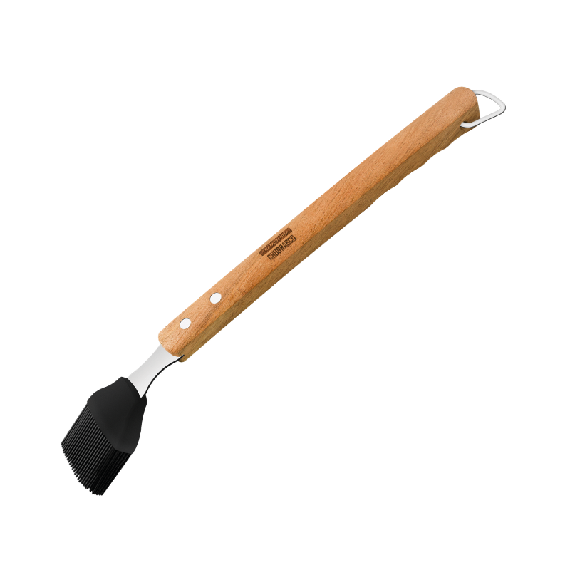 Churrasco BBQ Brush with Stainless Steel Blade and Wooden Handle, 44.2 cm