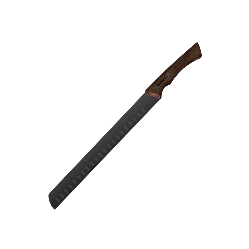 Churrasco Black Serrated Knife 25 cm/ 10in - Wood