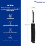 Stainless steel potato peeler from Tramontina India with ergonomic handle and sharp blade for efficient peeling.
