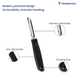 Utilitá stainless steel potato peeler by Tramontina India with a sharp blade and ergonomic handle for efficient peeling.
