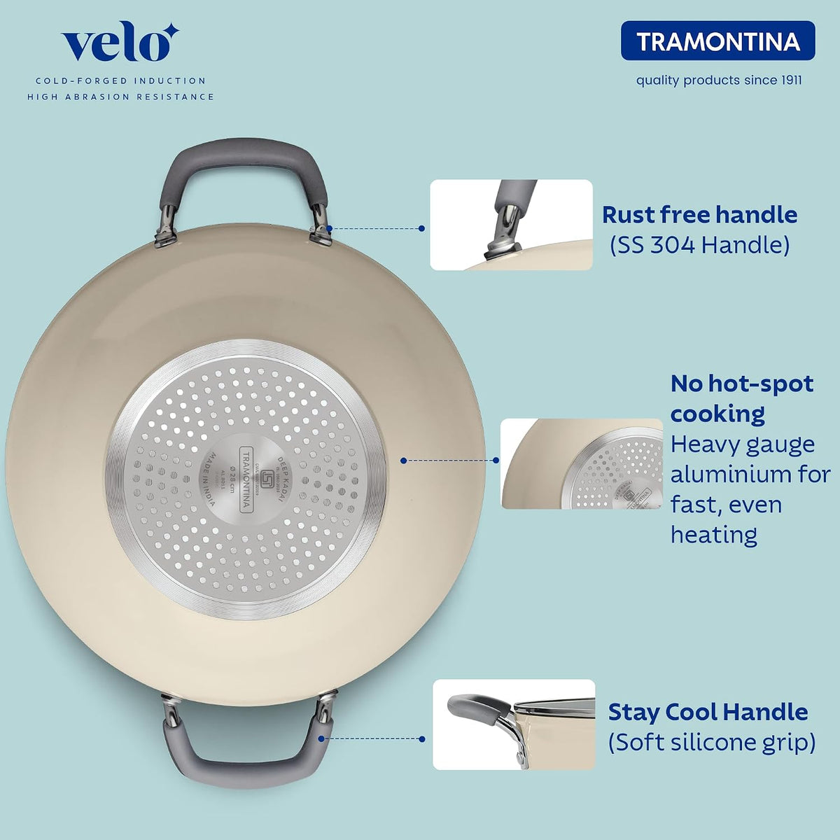 Velo Forged Kadai 24 cm (Sand)