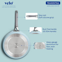 Velo Forged Dosa Tawa 30 cm by Tramontina India, round non-stick Indian pancake griddle for making dosas and crepes.