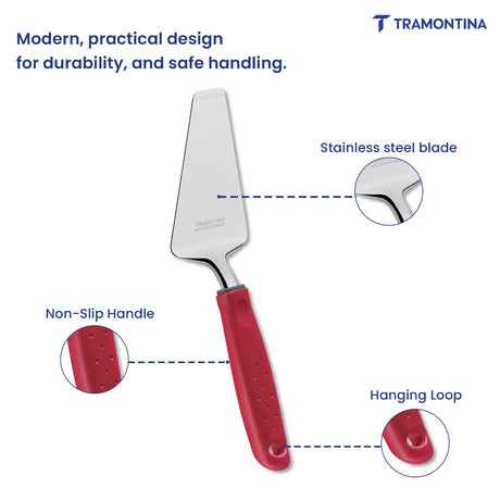 Utilitá Stainless Steel Pizza Spatula with Red Polypropylene Handle