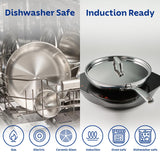 Aeion 26cm Stainless Steel Tri-Ply Chinese Wok with SS Lid - 3.7L