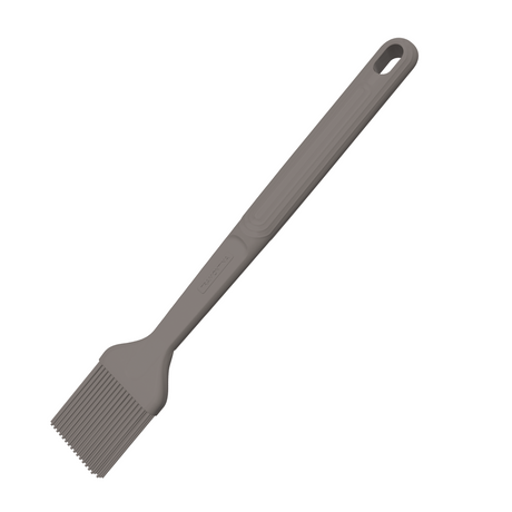 Grey Softta Silicone Brush by Tramontina India, showing the flexible silicone bristles and ergonomic handle design.