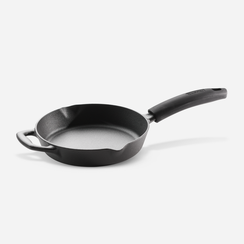 Titanex 22cm Pre-Seasoned Cast Iron Fry Pan with Heat Resistant Silicone Grip