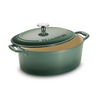 Bestow Enameled Cast Iron Oval Dutch Oven - 6.6L (Cactus Green)