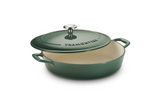 Bestow Enameled Cast Iron Round Braiser - 3.8L (Cactus Green)