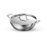 Aeion 24cm Stainless Steel Tri-Ply Kadai with SS Lid - 2.6L