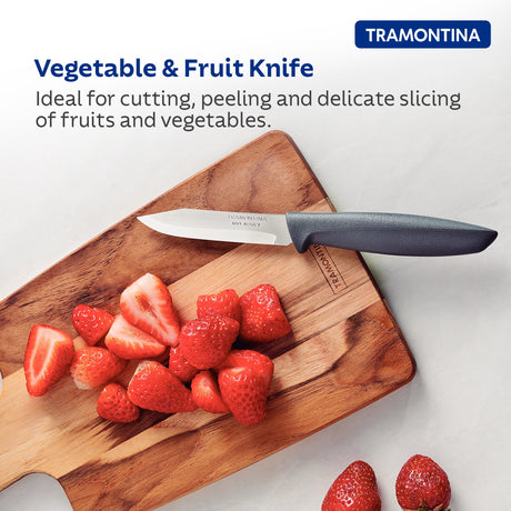 Plenus Vegetable and Fruit Knife 7 cm/ 3in - Grey