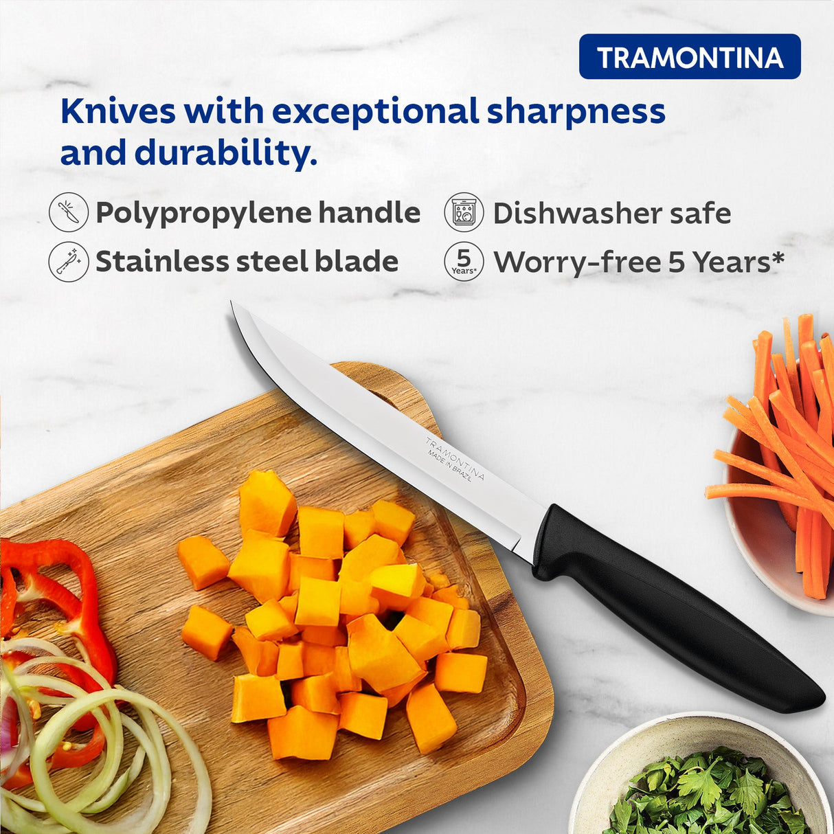 Plenus Kitchen Knife 15 cm/ 6in - Black