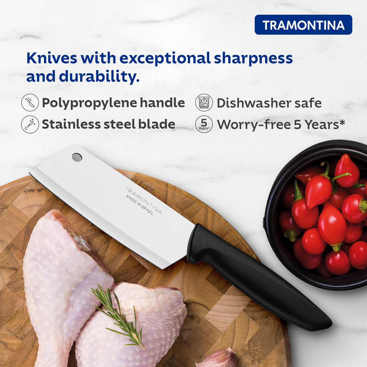 Plenus Cleaver Knife 12 cm / 5in - Black