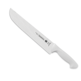 White Tramontina India 25cm premium meat knife with sharp stainless steel blade and ergonomic handle for precise cutting.