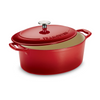 Bestow Enameled Cast Iron Oval Dutch Oven - 5.2L (Gradated Red)