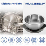 Aeion 22cm Stainless Steel Tri-Ply Extra Deep Tasla with SS Lid - 3.0L