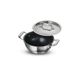 Fusao 20cm Triply Ceramic Deep Kadai with SS Lid