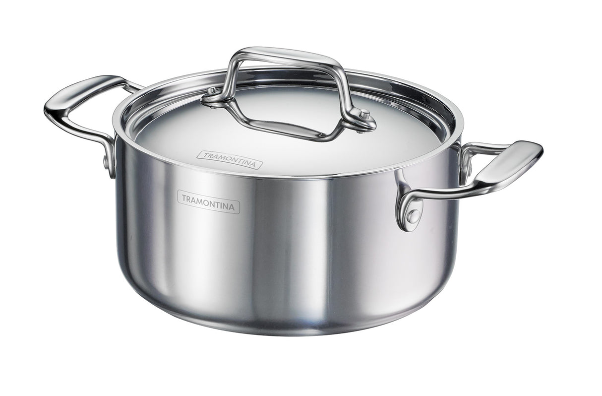 Fusao EX+ 20cm Ceramic Stainless Steel Tri-Ply Curry Pot with SS Lid - 3.1L - Tramontina India