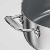 Tramontina India Fusao EX+ 24cm ceramic stainless steel tri-ply biryani pot with lid, 4.8L capacity, casserole cookware