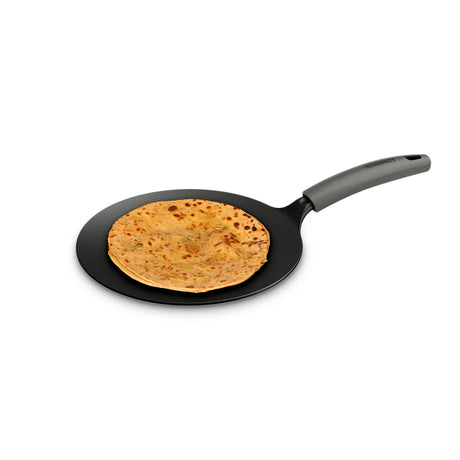 Titanex 26cm Pre-Seasoned Cast Iron Concave Roti Tawa with Heat Resistant Silicone Grip - Tramontina India
