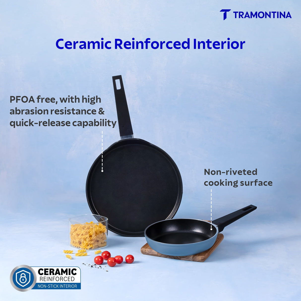Aura Ceramic Reinforced Non-Stick Cookware Set – 2 Pieces (Blueberry)