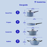 Aura Ceramic Reinforced Non-Stick Cookware Set – 7 Pieces (Blueberry)