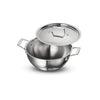 Aeion 24cm Stainless Steel Tri-Ply Extra Deep Kadai with SS Lid - 3.8L