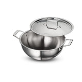 Aeion 28cm Stainless Steel Tri-Ply Extra Deep Kadai with SS Lid - 5.9L - Tramontina India