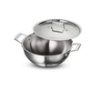Aeion 28cm Stainless Steel Tri-Ply Extra Deep Kadai with SS Lid - 5.9L