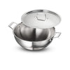 Aeion 32cm Stainless Steel Tri-Ply Extra Deep Kadai with SS Lid - 8.0L