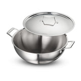 Aeion 36cm Stainless Steel Tri-Ply Extra Deep Kadai with SS Lid - 10.9L - Tramontina India