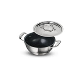 Fusao EX+ 20cm Ceramic Stainless Steel Tri-Ply Extra Deep Kadai with SS Lid - 2.3L - Tramontina India