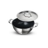 Fusao EX+ 24cm Ceramic Stainless Steel Tri-Ply Extra Deep Kadai with SS Lid - 3.8L - Tramontina India