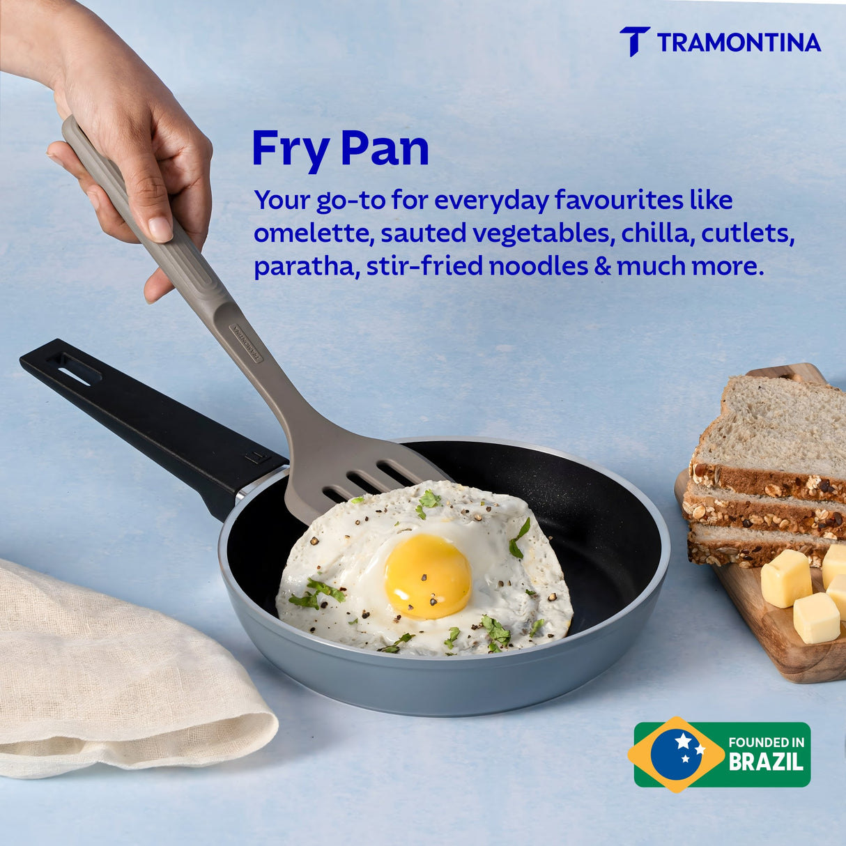 Aura Ceramic Reinforced Non-Stick Fry Pan – 20 cm (Blueberry)